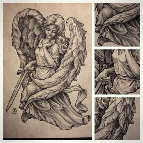 angel tattoo statue|angel tattoo drawing easy.